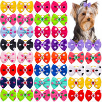 100pcs Dog Bows Diamond Dot Style Dog Hair Accessories Small Dog Cat Bow Tie Small Dog Cat Hair Bows For Small Dog Cat Bowties