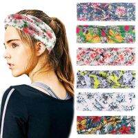 7 Pcs Printed Knitted Polyester Cotton Headband Sports Yoga Headband Ladies Outdoor Running Hair Accessories Headdress