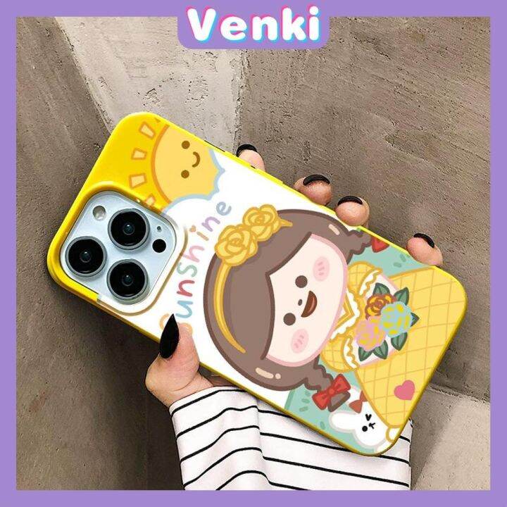 venki-เคสไอโฟน11-เคส-iphone-soft-tpu-เคสลูกอมสีเหลืองมันวาวน่ารัก-sunshine-girl-ป้องกันกล้องกันกระแทกสำหรับ-iphone-14-13-12-11-pro-max-7-8-plus-x-xr