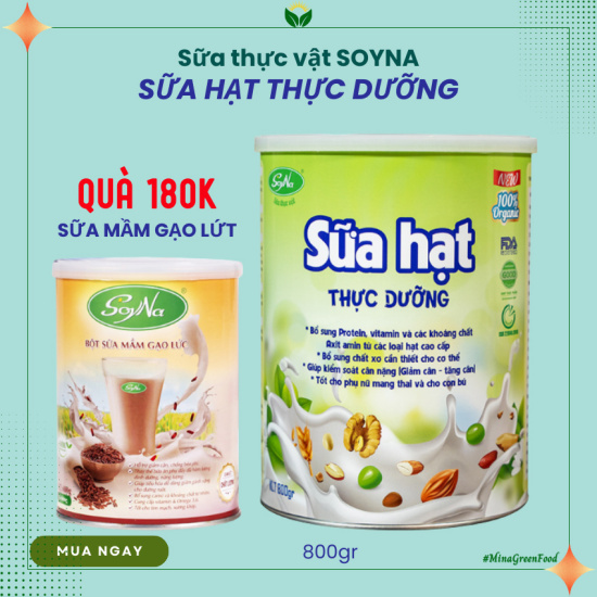 Sữa hạt organic 2022 soyna 800gr mina greenfood - ảnh sản phẩm 1