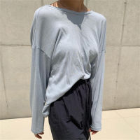 HziriP  Autumn Casual 2 Piece Sets All Match Loose Suits New Design Solid Women T-Shirt Elastic Waist Chic Straight Pants