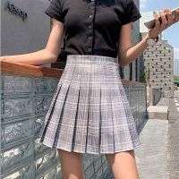 Pleated skirt plaid skirt female high waist a-line short skirt skirt女学生百褶裙韩版格子高腰短裙