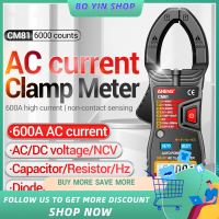 BO YIN ANENG CM81สมาร์ทขาจับ AC แคลมป์เครื่องวัดประเภท Multimeter 6000นับโวลต์มิเตอร์วัดช่วง600A แอมป์มิเตอร์ด้วยไฟฉาย