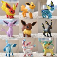 TAKARA TOMY โปเกมอน MC Eeveelution Eevee Sylveon Umbreon Espeon Jolteon Glaceae Vaporeon ตุ๊กตาขยับแขนขาได้ของขวัญของเล่นแบบจำลองเด็ก