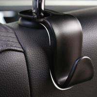 เก้าอี้หลังรถ Headrest Mount กระเป๋าใส่ขวด Sundries พลาสติกตะขอแขวนตัวจัดระเบียบสีดำเก้าอี้หลังรถพนักพิง Hook