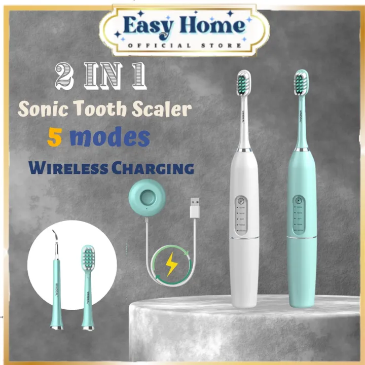 EASYHOME 2 in 1 Electric Dental Scaler 5 Modes Ultrasonic Electric