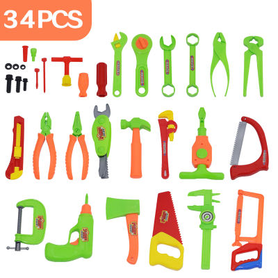 34PCSSet Garden Tool Toys For Children Repair Tools Pretend Play Environmental Plastic Engineering Maintenance Tool Toys Gifts
