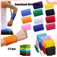 LULU 1/2pcs ร้อน ยามห่อยาม Unisex นุ่มสบาย กีฬา Sweatband สายรัดข้อมือผ้าฝ้าย สายรัดข้อมือยิมเหงื่อ วงเทนนิสมือ