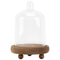 Miniature Display Case ขนมเค้ก Pan PC Dome Bell Jar ดอกไม้นิรันดร์15X10Cm Coffee