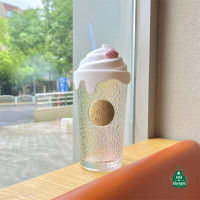 Starbuck Official Store Starbuck Cup 2022ฤดูร้อนครีม Snow Top Cup Cover Magic สี Ice Cream Molding เครื่องกดแก้วฟางถ้วย Starbuck Tumbler Starbuck แก้ว