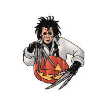 Carver Hands Pin Movie Scissor Hands Adward Johnny Dep Horror Man ป้ายฟักทองฮาโลวีน