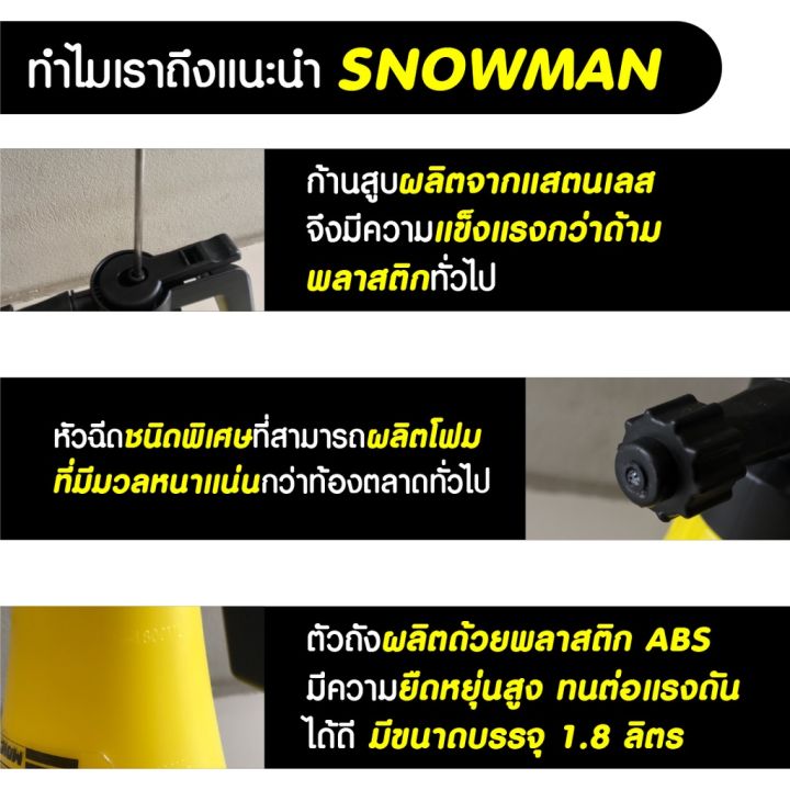 ถังปั๊มโฟมอัจฉริยะ-ถังฉีดโฟม-snow-man-ใช้งานง่ายขนาด-1-8-ลิตร-ยอดขายอันดับ-1-ของแท้มีรับประกัน