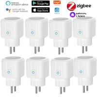 16A Tuya Zigbee Smart Socket EU FR Plug Power Monitor Smart Home Electrical Socket Via Smart Life Alexa Google Home Yandex Alice