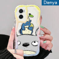 เคส Dienya สำหรับ A76 OPPO เคส A36 A96ลายการ์ตูนน่ารักสีน้ำมันภาพวาดเทพนิยาย Totoro ลวดลายขอบโค้งใสเนื้อครีมใสเคสมือถือฝาครอบป้องกัน