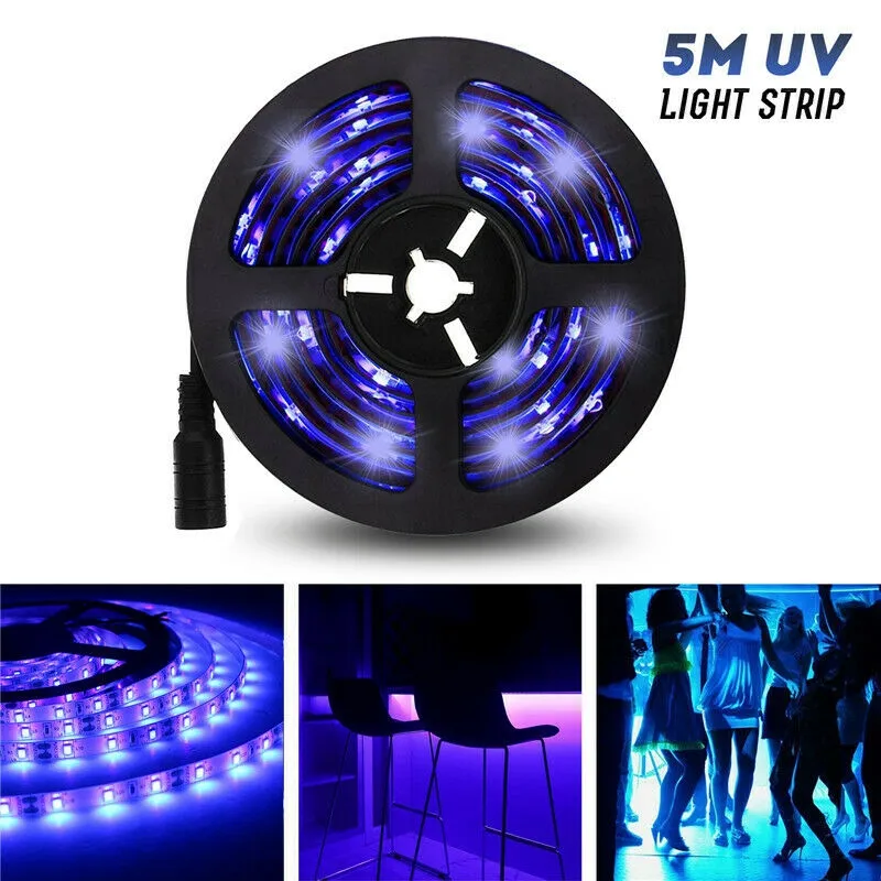 10M Led Uv Light Strip Ultraviolet Flexible Purple 33Ft Blacklight 600 Leds  Disinfect Light Strip | Lazada.Vn