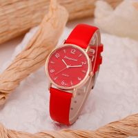 Minimalist Women Quartz Watch Easy to Read Arabic Numerals Fashion Simple Dial PU Leather Strap Ladies Temperament Dress Clock