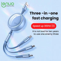 Lenuo 3 In 1ที่ชาร์จสายเคเบิลสำหรับ Xiaomi ที่ชาร์จไฟไมโครยูเอสบีพับเก็บได้ชนิด C สายชาร์จไฟเร็ว