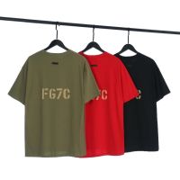 High street T-shirt FOG Fear of God new loose FG7C flocking print casual short-sleeved T-shirt