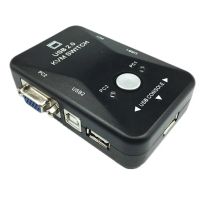 Nwe กล่องสวิตช์ VGA KVM USB 2พอร์ตสำหรับเมาส์คีย์บอร์ดแชร์คอมพิวเตอร์