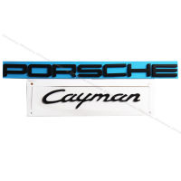 ชุด 2 ชิ้น โลโก้ PORSCHE + Cayman ปอร์เช่ เคย์แมน ตัวนูน สีดำ ติดท้ายรถ รถสปอร์ต รถหรู Porsche Cayman ปอร์เช่ เคย์แมน