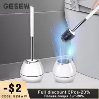 GESEW Toilet Brush Household Cleaning Brush TPR Material Wall-Mounted/Floor-Standing Long Handle Bathroom Cleaning Accessories