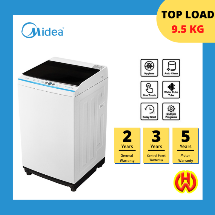 Midea 9.5kg Top Load Fuzzy Logic Quick Wash Auto Clean Washing Machine