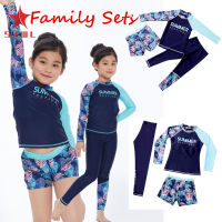 SZWL Kids Boys Girls Quick Dry Sunscreen Long Sleeve Swimwear Pants Shorts Set