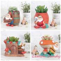 {AMO Garden Decoration}✨มะนาว✨กระถางดอกไม้มีคนแคระถือของตกแต่งบ้านขนาดเล็ก