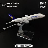 Scale 1:400 Metal Aircraft Replica, Lufthansa A380 Diecast Model Aviation Miniature, Kids Room Decor Xmas Gift Toys for Boy