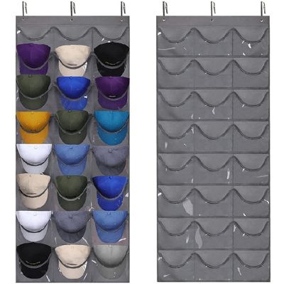 【YF】 Transparent Portable Wall Hook Storage Bags Cap Organizer with Deep Pockets to Protection Store   Display