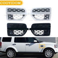 กระจังหน้ารถ Air Intake พิทักษ์ Vents ย่างกันชนกลอสสีดำเงินสำหรับ Land Rover LR4 2010 2011 2012 2013 2014 2015 2016