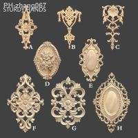 Long strip Carving Natural Wood Appliques For Furniture Cabinet Unpainted Wooden Mouldings Decal Vintage Decoration Accessories