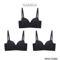 ✨โปรดี!! BRALESS เสื้อชั้นใน (Set 3 ชิ้น) Invisible Wire (ไร้โครง) รุ่น Modern V รหัส SBXI1300BK สีดำ Wow สุด