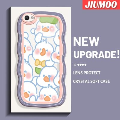 JIUMOO เคสสำหรับ VIVO Y67 Y66 V5 V5s V5 Lite V5 Plus X9 X9s ลายการ์ตูนน่ารักๆครีมเป็ดเป็นลอนดีไซน์ใหม่เคสโทรศัพท์แบบใสแฟชั่นเคสป้องกันซิลิโคนเนื้อนิ่มสร้างสรรค์เคสโปร่งใสกันกระแทกเลนส์กล้องถ่ายรูป