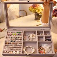 Fashion Portable Velvet Jewelry Ring Box Jewelry Display Organizer Box Tray Holder Earring Jewelry Storage Case Showcase