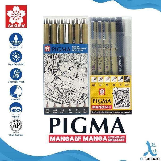 Drawing Pen Sakura Pigma Micron Manga Basic Set Pulpen Gambar Kualitas
