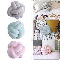 [Yunyun fabric workshop] Knotted Plush Ball Design Round Throw Pillow Waist Back Cushions Home Sofa Bed Decoration Dolls Toys For Kids S/M