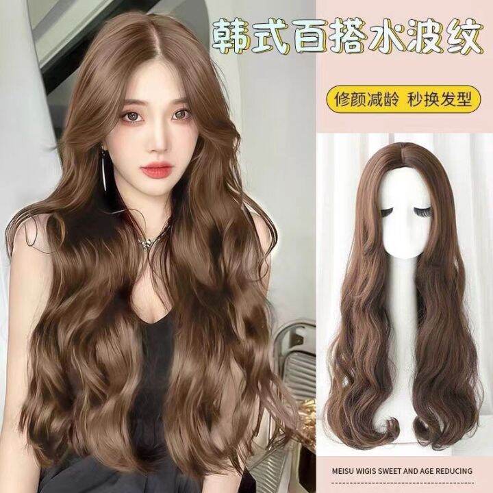 Internet celebrity female long hair curly naturally slightly curly 