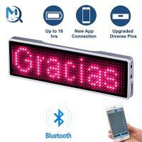 【YF】 Fully New Bluetooth LED Name Badge Programmable Scrolling Message Board Mini Display HD Text Digits Pattern