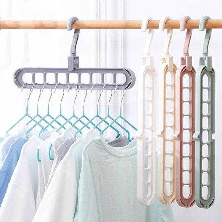 ไม้แขวนเสื้อ-9-ช่อง-clothes-hanger-9in1-หมุนได้-360-องศา-ทนทาน-แข็งแรง