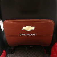 2PCS New Chevrolet logo Rear seat back Anti-Kick Pad Environmentally friendly leather Anti-dirty protection mat Universal