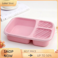 Lokei 3กริดแยกกล่อง Bento กล่องเก็บอาหารแบบพกพาอาหารกลางวันนักเรียนถุงอาหารกลางวัน