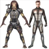 Male Predator Cosplay Costume 3D Print Spandex Zentai Men Predator Basic Suit Halloween Superhero Bodysuit Adults Kids Jumpsuits