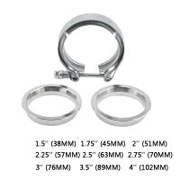 ✟ 4/3.5/3/2.75/2.5/2.25/2/1.75/1.5 inch Flat 304 Stainless Steel V-Band Clamp Steel Flange Exhaust Downpipe T-Bolt Flat Flange