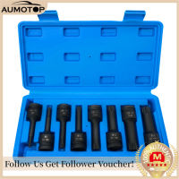 【MotorrTop】1/2in 8Pcs กันกระแทกพร้อมรู Spline Bit Socket Set M5-M18