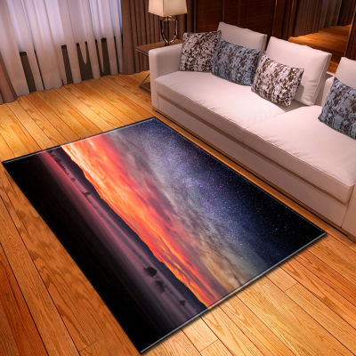 Nordic 3D Sky Scenery Dining Table Area Rugs Children Play Mat Home Decor Bedside Rugs Soft Flannel Non-slip Car Living Ro