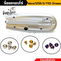 น็อบครอบโซ่ น็อตบังโซ่ Wave 125 Wave 110i 1 (ลายก้นหอย) เบอร์ 6*10 ชุด 4 ตัว น็อตสแตนเลส น็อตเลส //อะไหล่แต่งรถมอเตอร์ไซค์