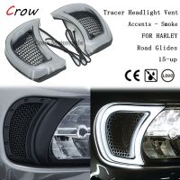 For Harley Road Glides 15-UP 2023 2022 2021 2020 NEW Motorcycle Smoke White Tracer Headlight Vent Accent LED Indicator Lights