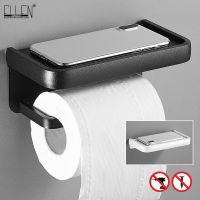 ELLEN Black Toilet Paper Holder Multifunction Bathroom Storage Shelf Roll Paper Holder EL609 Toilet Roll Holders