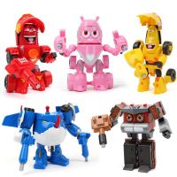 5pcs/set ฟิกเกอร์ Larva Toy Robot Creative Fun Assembly Transformation Toy Cute Anime Mecha Action Figure Model Birthday Gift for KidTH